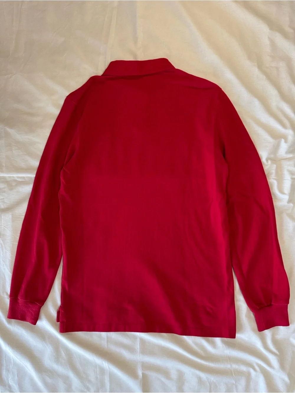 Ralph Lauren Red Long-Sleeve Polo with Navy Pony